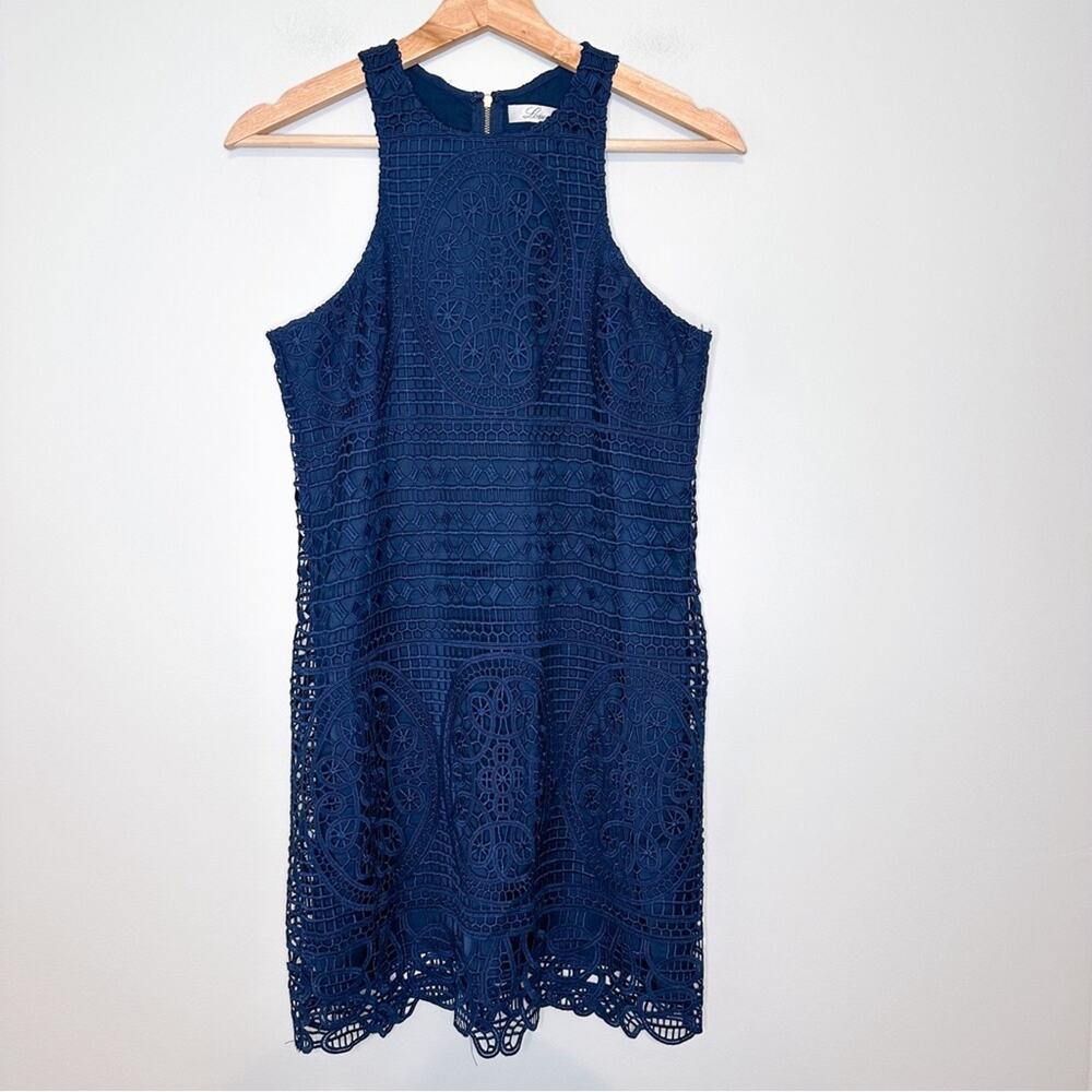 Lovers + Friends Blue Lace Mini Dress